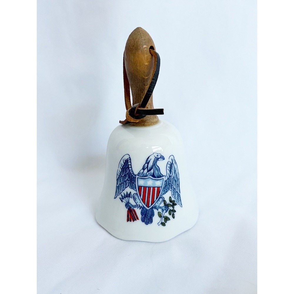 Patriotic American Eagle Wood Handle Bell